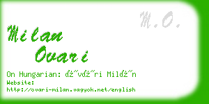 milan ovari business card